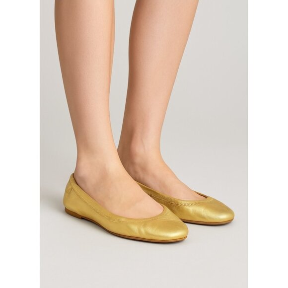 Tory Burch Gold Leather Ballet Flats Medallion Women’s Size 9 - Picture 12 of 12